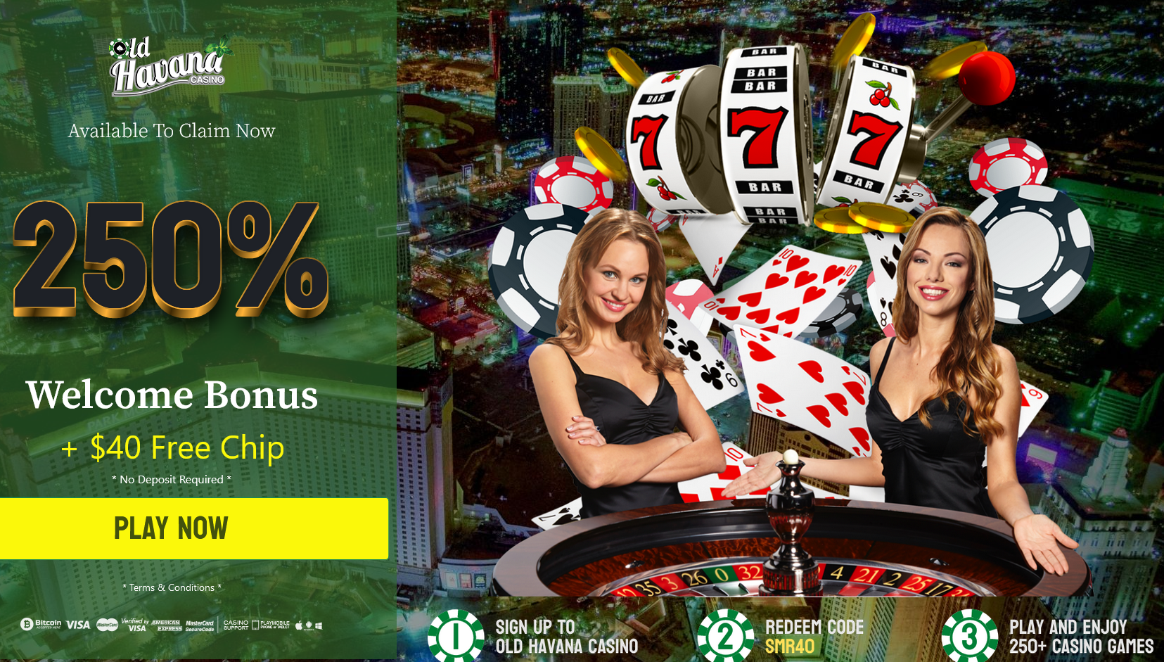 250% WELCOME BONUS + $40
                                          FREE CHIP