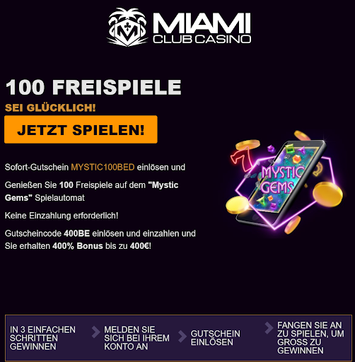 Miami
Club Casino
100 Free
Spins Miami Club Casino 100 Free Spins